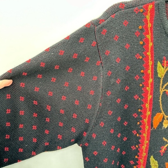 Y2K VINTAGE L CRYSTAL KOBE Embroidered woman gold button cottagecore 90'cardigan - Picture 6 of 12